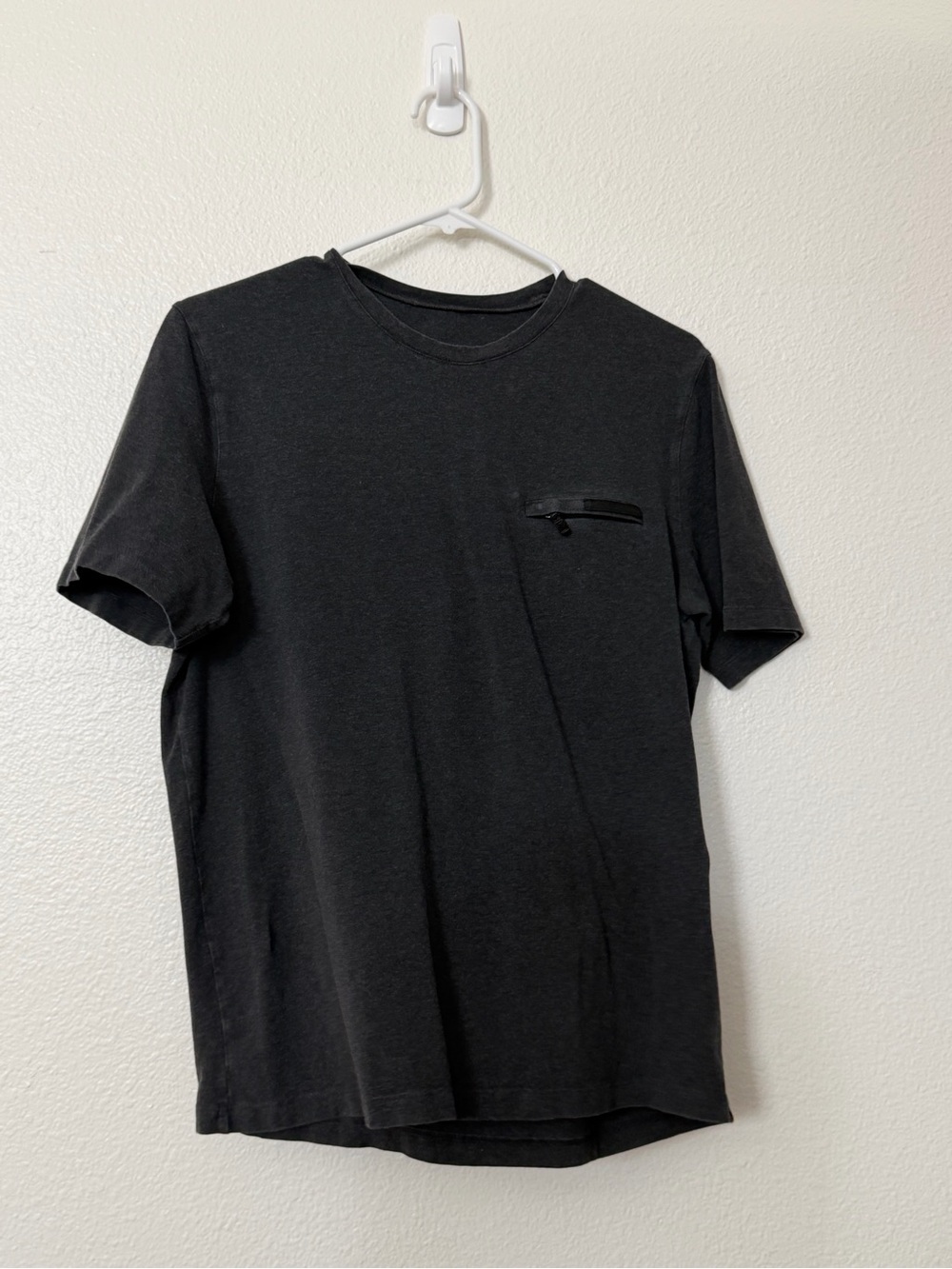 Prada Black Short-Sleeve Crewneck T-Shirt with Chest Zip Pocket